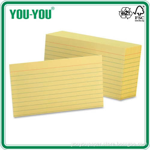 Yellow Ruled Index Card